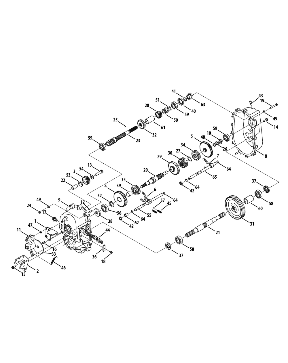 Transmission Diagram and Parts List for 465 4X4-EFI-1I029Z-1H020Z-37BMD710 Cub Cadet Lawn Tractor Accessories